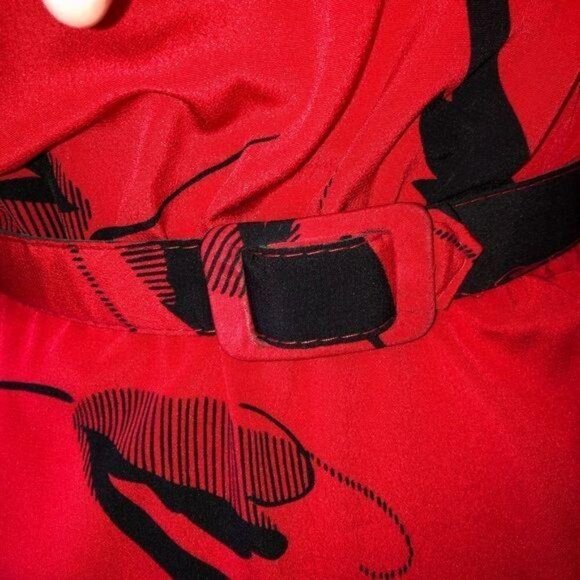 On The Rocks Dress Size 3 Juniors Womens Vintage Red Black Elastic Waist Belt - Picture 6 of 13